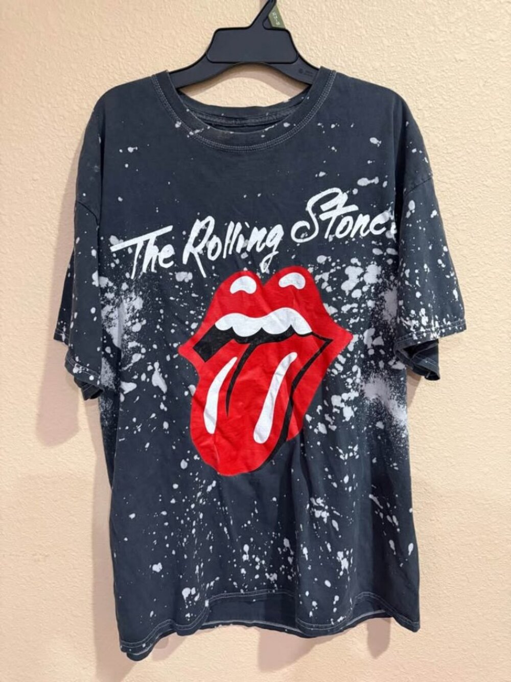 The Rolling Stones LG Bleach Splatter T-Shirt